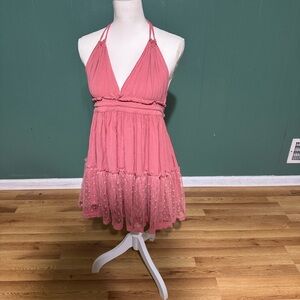 SHEIN Pink Halter Mini Dress